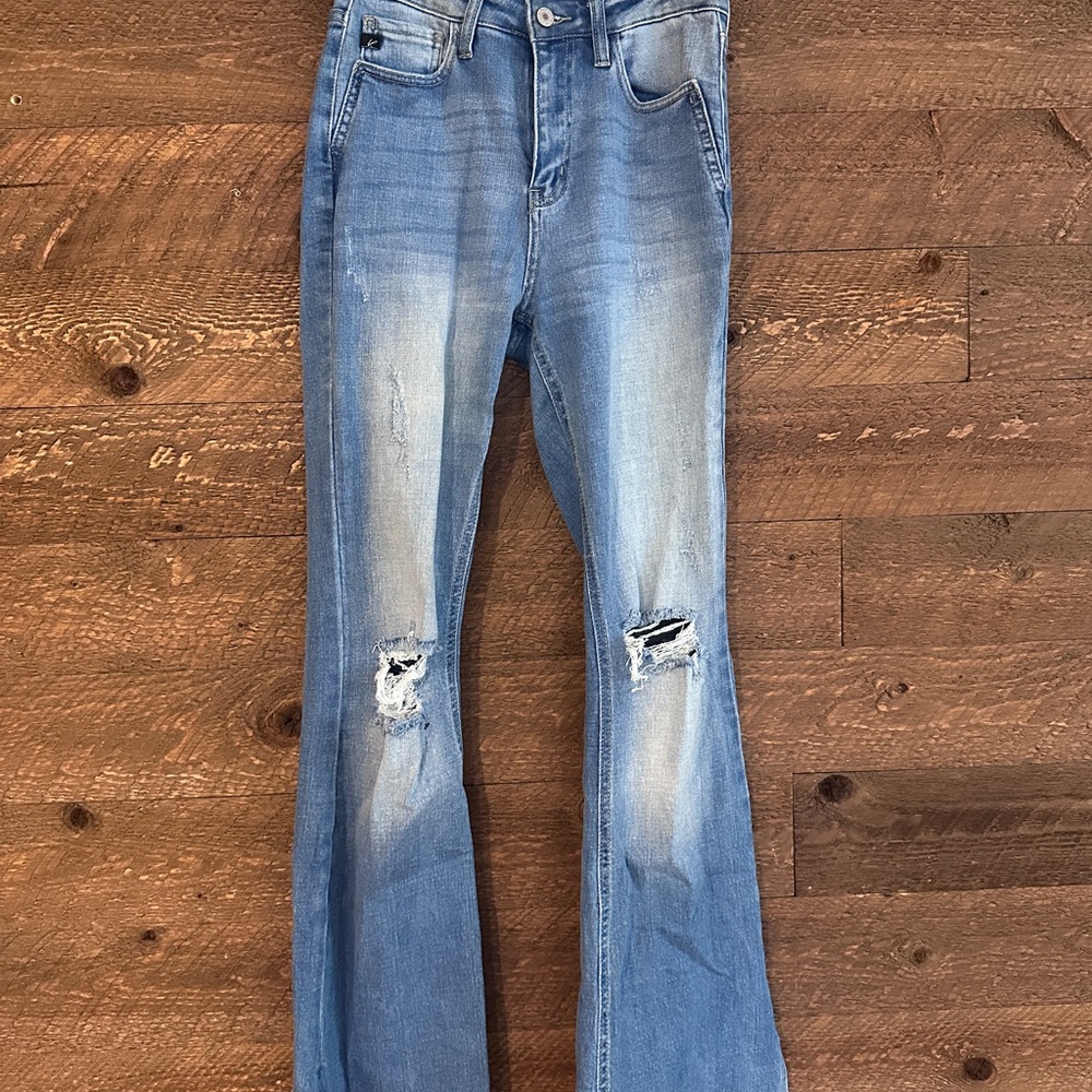 KanCan Light Blue Distressed Flare Jeans